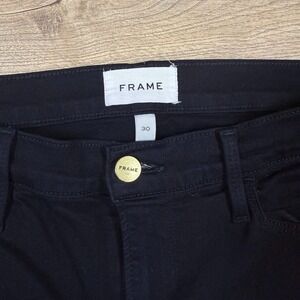FRAME Le Skinny de Jeanne Film Noir Black Raw Hem Jeans Size 30 LSJLIS403